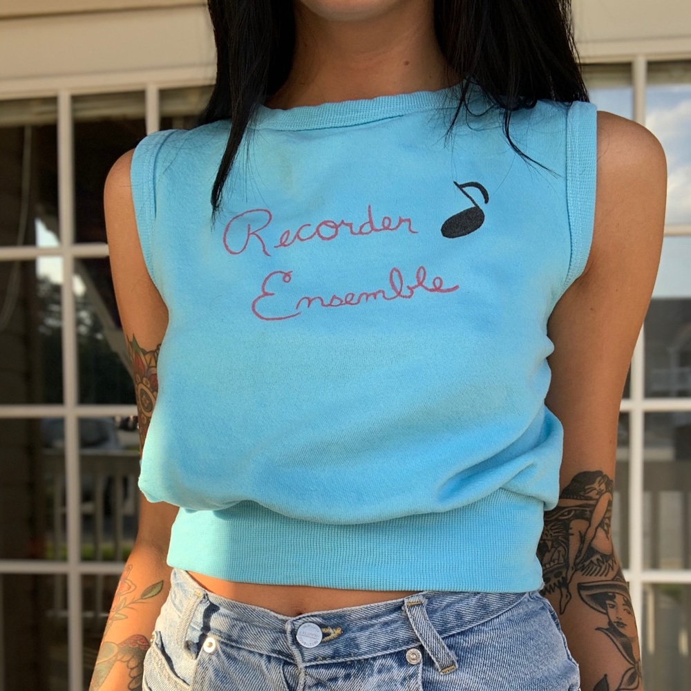 Vintage Sweatshirt crop tank top
